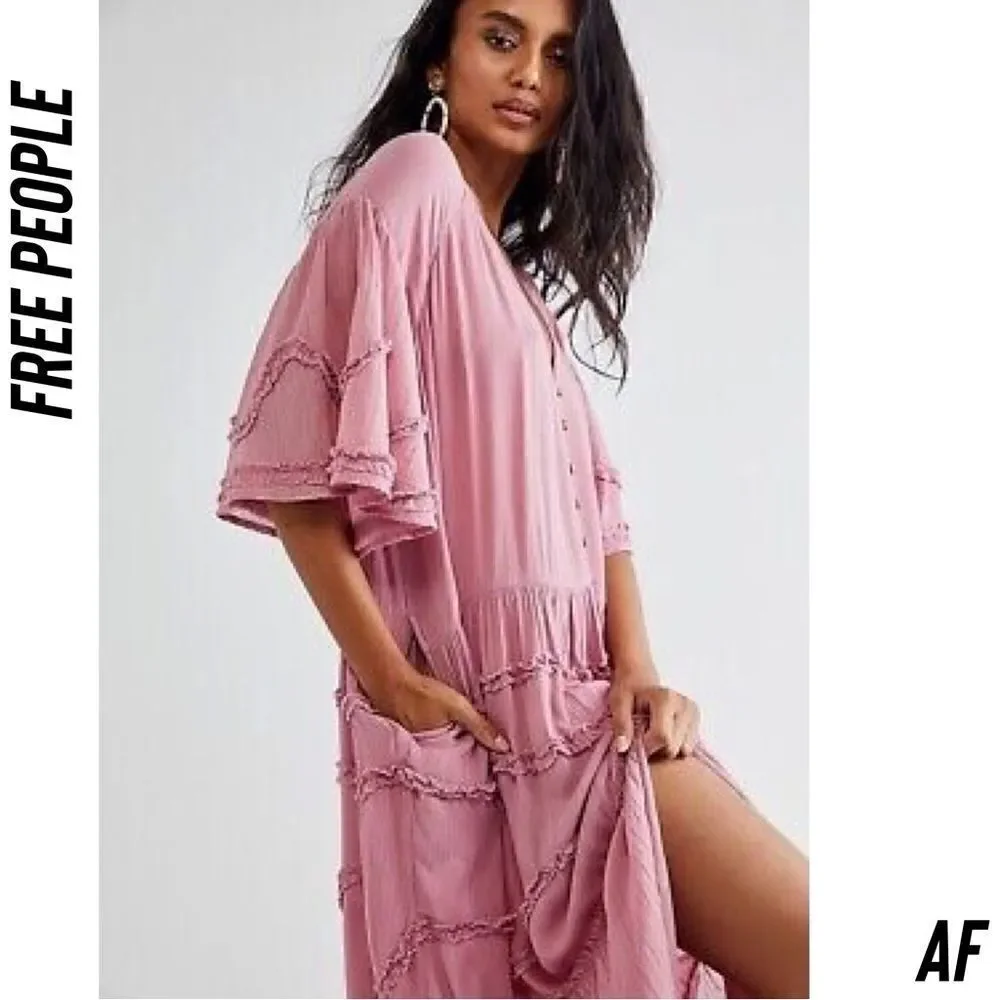 FREE PEOPLE ENDLESS SUMMER MAXI DRESS SMOKED PINK NEW XS